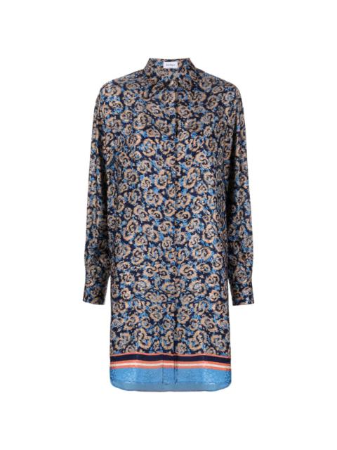 floral-print oversized silk shirt