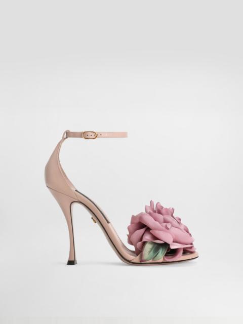 Dolce & Gabbana Keira leather sandals with flower application