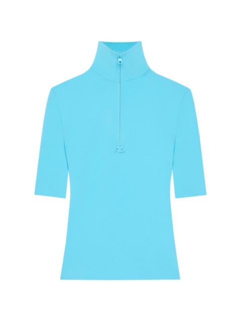 courrèges zipped mock-neck top