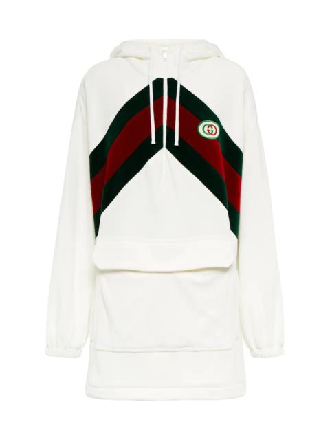 GUCCI logo-patch hooded sweater dress