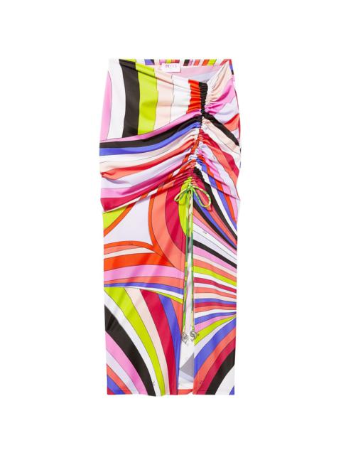 PUCCI Iride-print gathered midi skirt