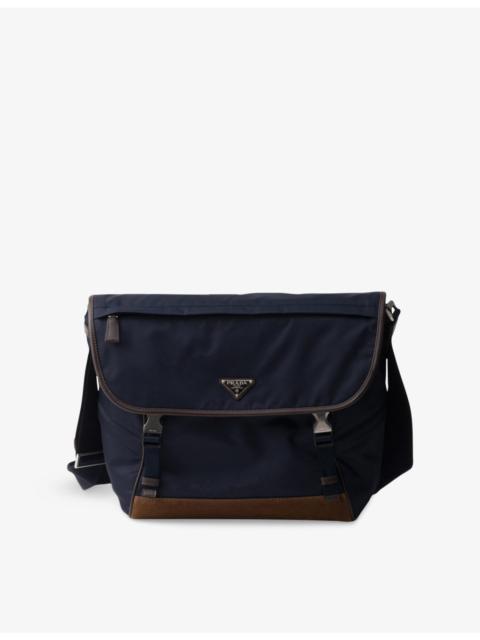 Prada Large Re-Nylon and Leather Shoulder Bag
