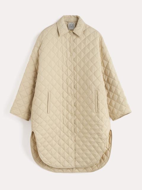 Quilted cocoon coat stone