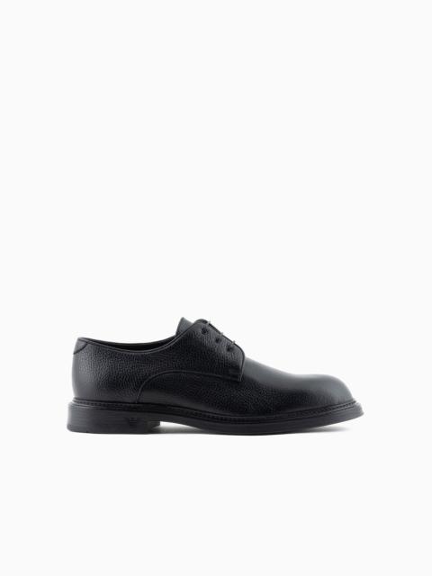 EMPORIO ARMANI Pebbled leather Derby shoes