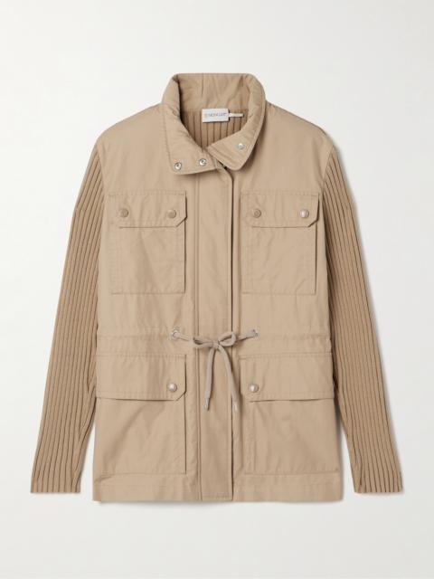 Moncler Appliquéd Ribbed Twill And Cotton-blend Jacket