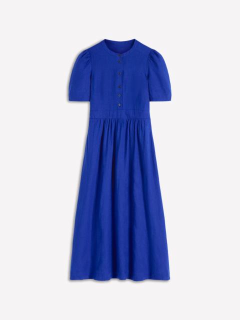 BODEN Ivy Linen Midi Dress-Bright Blue