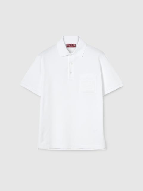 GUCCI Cotton piquet polo shirt with embroidery