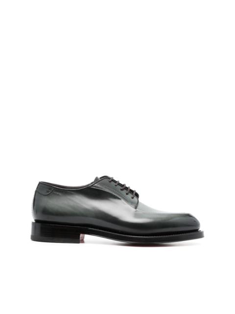 almond-toe leather derby shoes