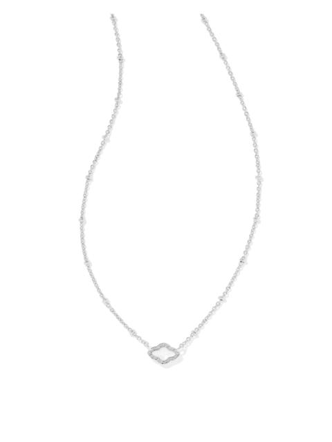KENDRA SCOTT Mini Abbie Silver Satellite Short Pendant Necklace in Ivory Mother-of-Pearl