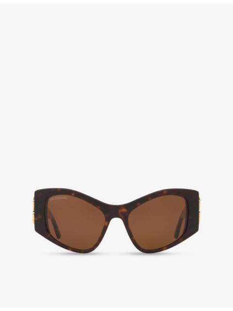 BALENCIAGA BB0287S Cat-Eye Tortoiseshell Acetate Sunglasses