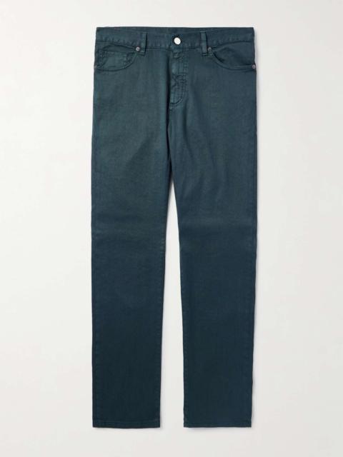 ZEGNA Roccia Slim-Fit Straight-Leg Garment-Dyed Linen-Blend Trousers