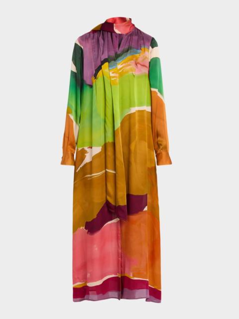 ULLA JOHNSON x Helen Frankenthaler Critique Silk Scarf Dress