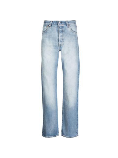 mid-rise straight-leg jeans