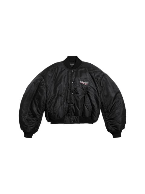 BALENCIAGA logo-print bomber jacket