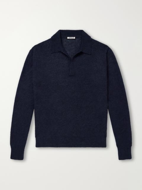 AURALEE Alpaca-Blend Polo Sweater