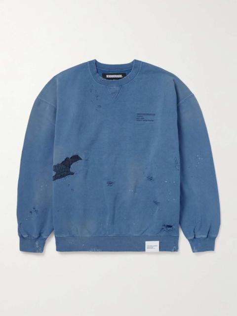 Savage Logo-Embroidered Appliquéd Distressed Cotton-Jersey Sweatshirt