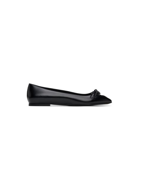 Alaïa Black Lace-Up Ballerina Flats