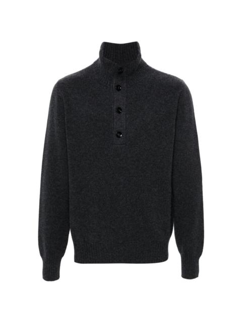 buttoned-collar jumper