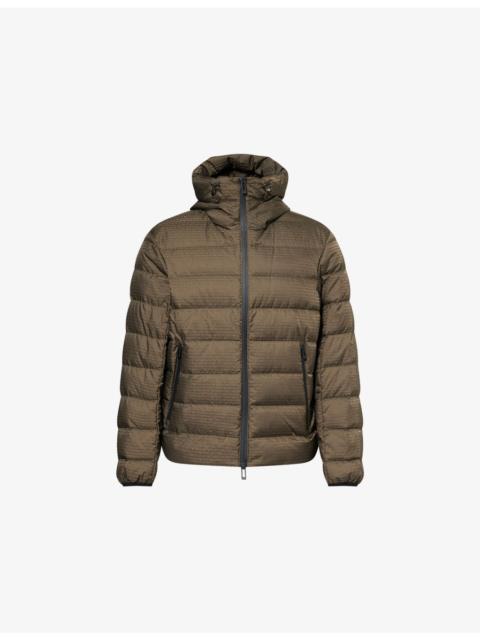 EMPORIO ARMANI Brand-Print Hooded Shell-Down Jacket
