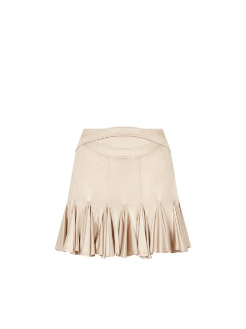 FLUID LUSTROUS VISCOSE JERSEY GODET MINI SKIRT