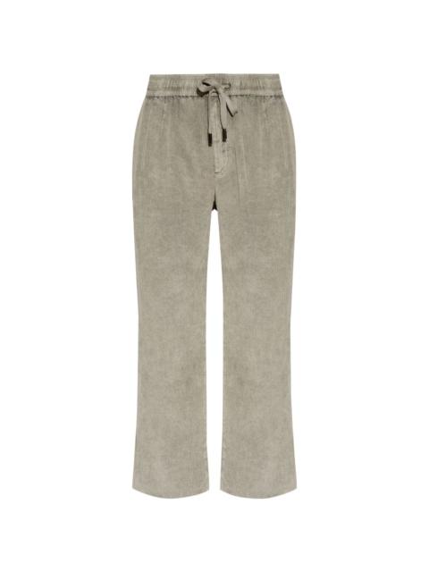 Dolce & Gabbana logo-plaque corduroy trousers