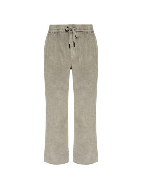 logo-plaque corduroy trousers