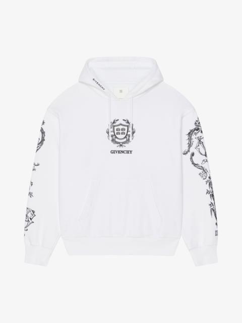 Givenchy GIVENCHY CREST BOXY FIT HOODIE IN FLEECE