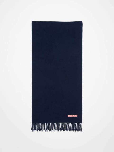 Acne Studios Fringe wool scarf – Narrow - Navy blue