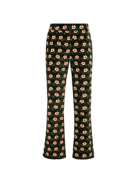 La DoubleJ floral-print cropped trousers