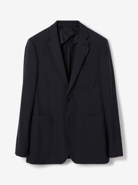 Burberry Slim Fit Embroidered Monogram Wool Tailored Jacket