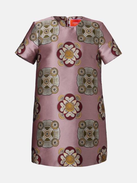 La DoubleJ Swing satin jacquard minidress