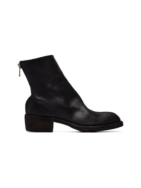 Guidi Black 796Z Leather Back Zip Top-Ankle Boots