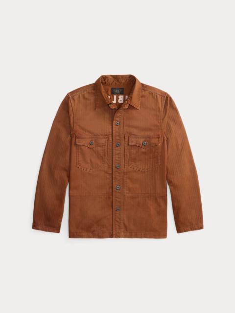 RRL by Ralph Lauren Embroidered Herringbone Twill Overshirt