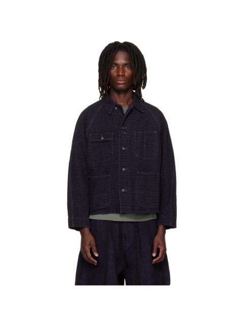 NEEDLES Black Crocodile Jacquard Short Denim Jacket