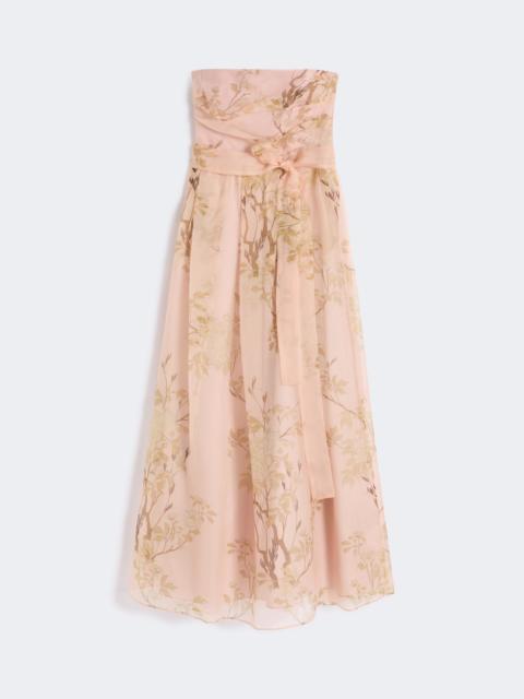 Max Mara DOMINIO Printed silk organza dress - POWDER