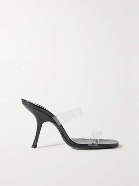 Clara PVC and glossed-leather mule