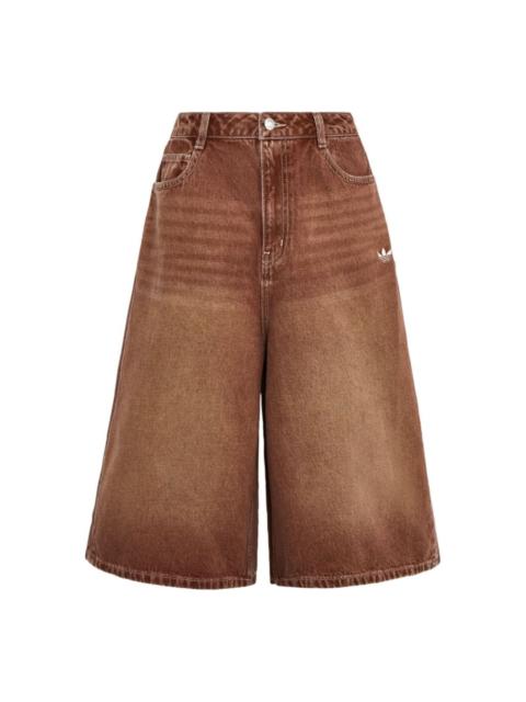 adidas (WMNS) adidas Denim Shorts Asia Sizing 'Brown' KW2002
