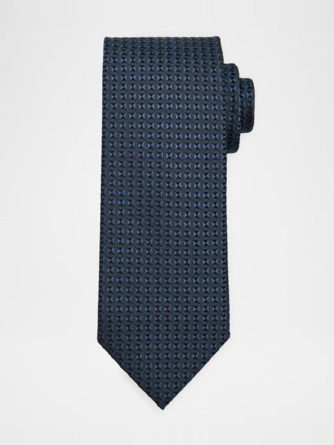 Brioni Men's Woven Micro-Geometric Silk Tie