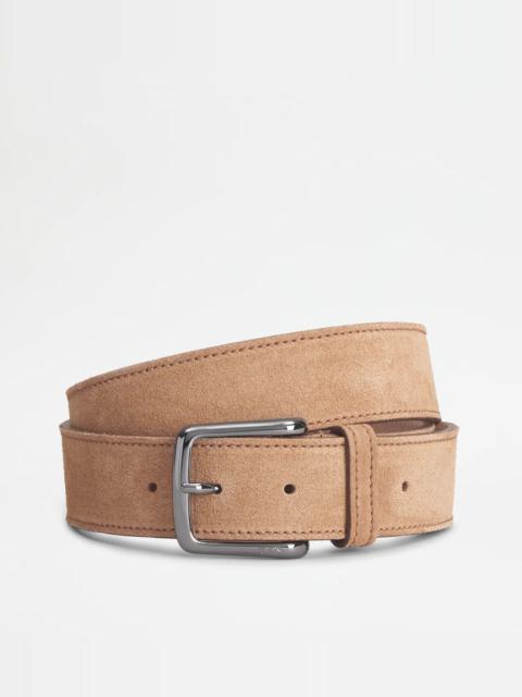 Tod's BELT IN SUEDE - BROWN