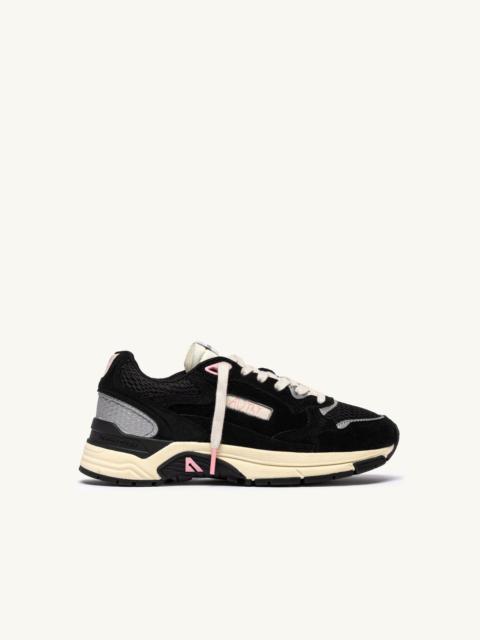 AUTRY CHANGBIN X AUTRY HYPERWAY SNEAKERS IN BLACK AND PINK MESH AND SUEDE