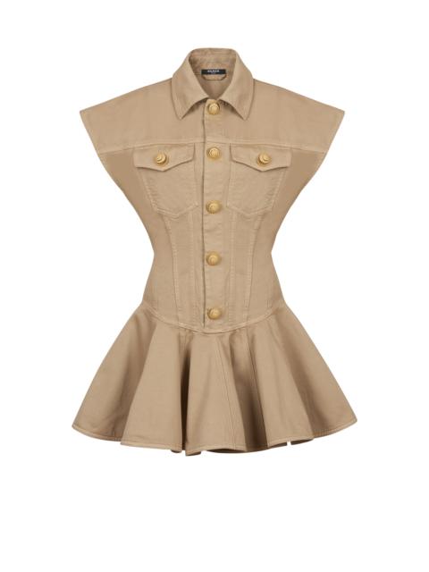 Balmain Flared dress in cotton canvas