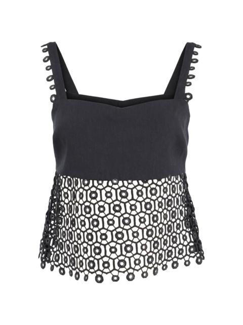 SIMKHAI Dorian eyelet-embellished sleeveless top