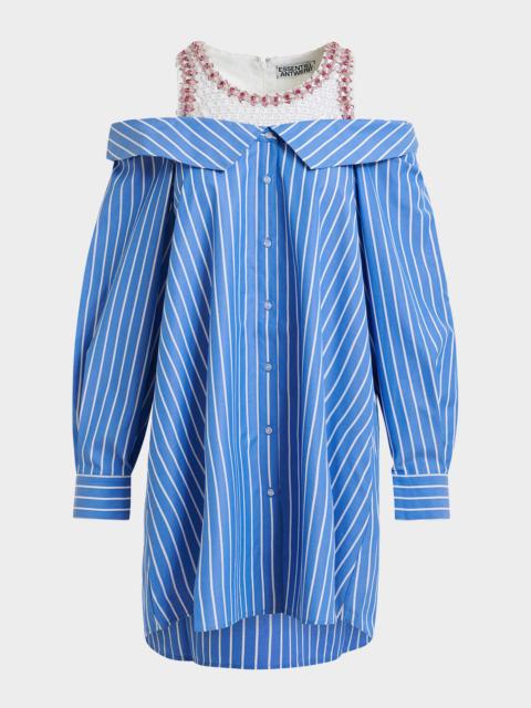 ESSENTIEL ANTWERP Layered Embellished Shirtdress