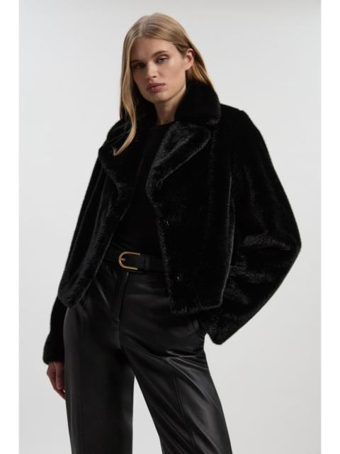 KAREN MILLEN Faux Fur Cropped Jacket
