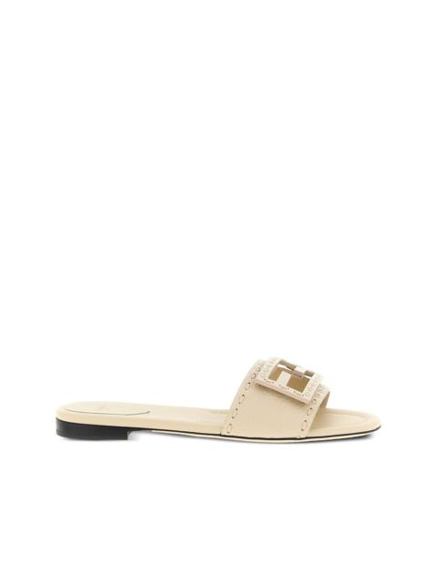 FENDI Baguette macro-stitching slides