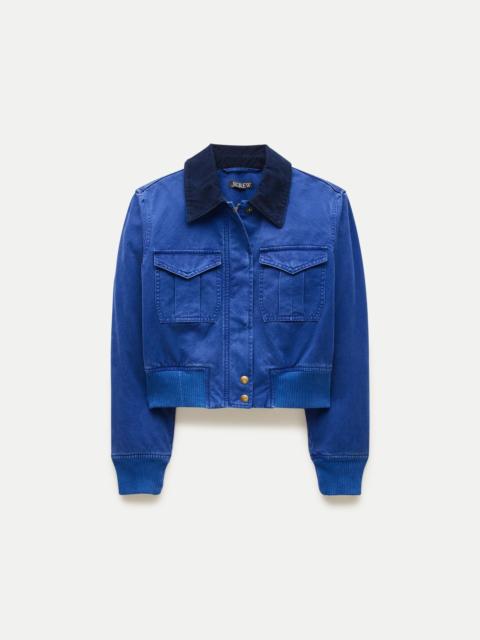 J.CREW Cropped bomber jacket in cotton canvas