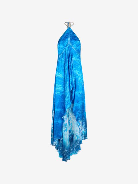 Roberto Cavalli Silk Dress Stretto di Messina Print