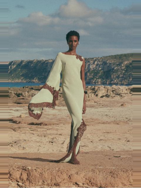 De La Vali VETA MAXI DRESS IN MINT GREEN CREPE DE CHINE
