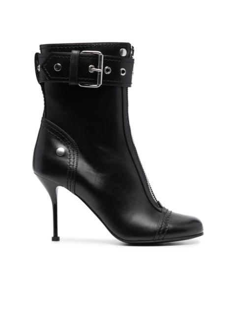 buckle-detail 90mm leather boots