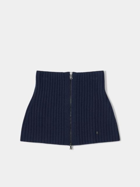 BOGNER Merida Virgin Wool Ribbed Collar in Navy